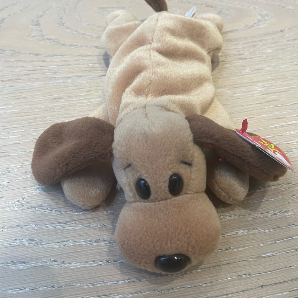 VTG 2000 Ty Beanie Buddy Buddies Brown Dog BONES Plush Stuffed w Tag